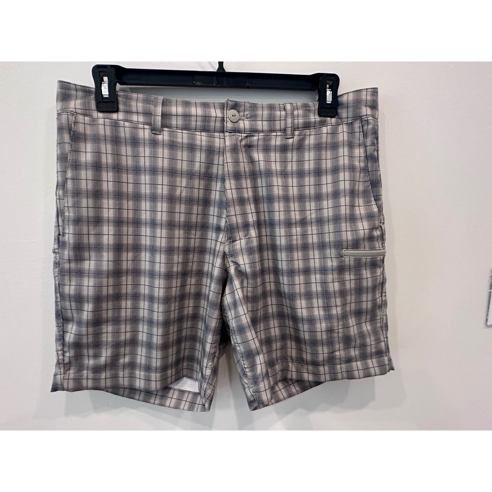 The North Face Men's Plaid Casual Shorts Gray Size 36 Outdoor Hiking Golf